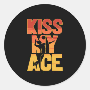 Volleyball Player Kiss My Ace Classic Round Sticker