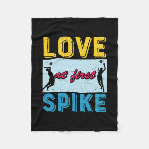 Volleyball Player Love At First Spike Fleece Blanket