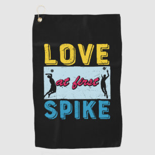 Volleyball Player Love At First Spike Golf Towel