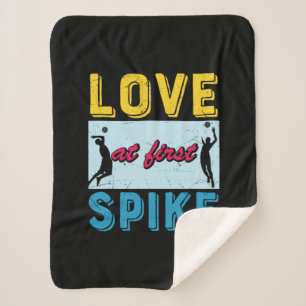 Volleyball Player Love At First Spike Sherpa Blanket