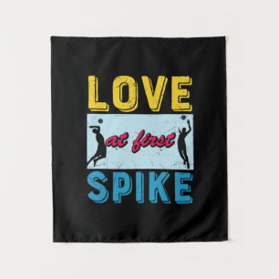 Volleyball Player Love At First Spike Tapestry