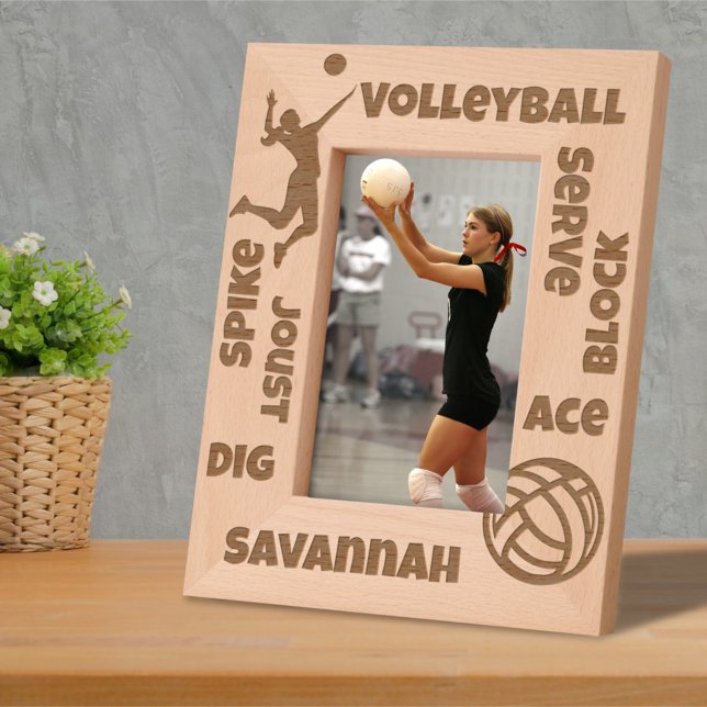 Volleyball Player Lover Terms Custom Name Etched Frames (Creator Uploaded)
