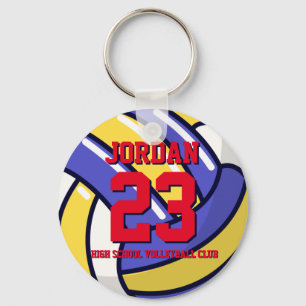 Volleyball Player Number School Sports Team Key Ring