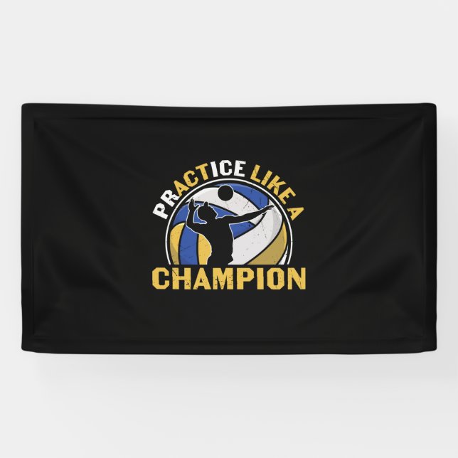 Volleyball Player | Practice Like A Champion Banner (Horizontal)