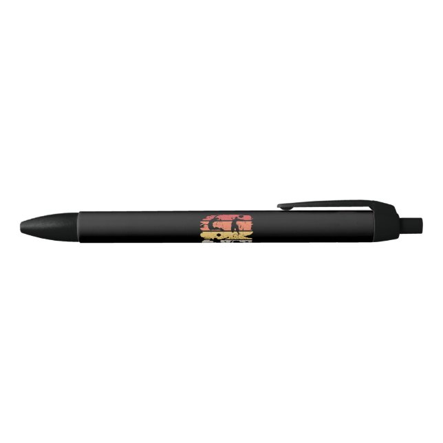 Volleyball Player Retro Black Ink Pen (Top)