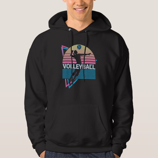 Volleyball Player Retro Hoodie (Front)