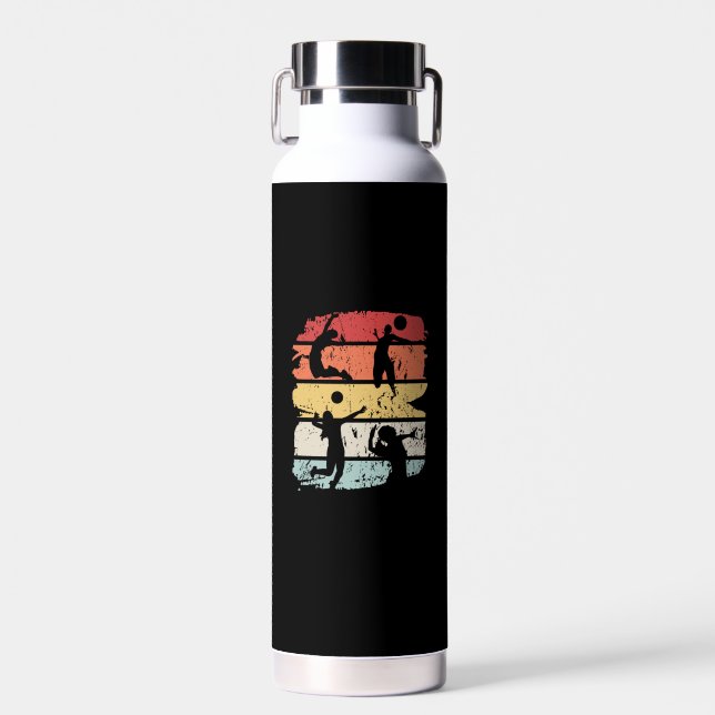 Volleyball Player Retro Water Bottle (Front)