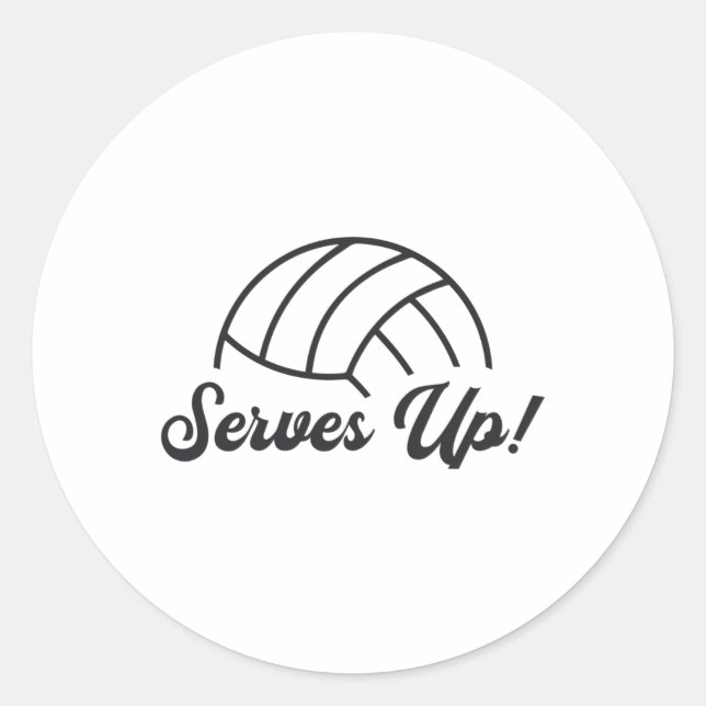 Volleyball Player Serves Up Ball Volleyball Gift Classic Round Sticker (Front)