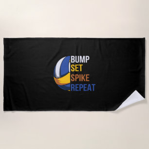 Volleyball Player Set Spike Repeat Beach Towel