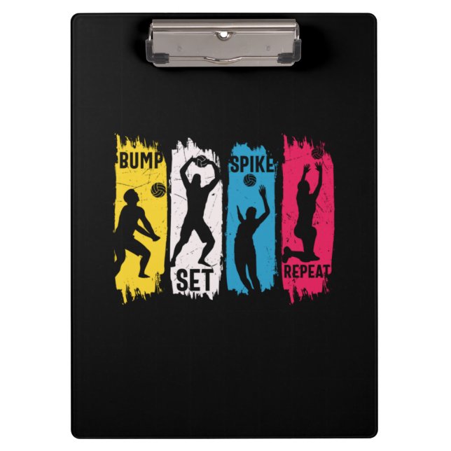 Volleyball Player | Set Spike Repeat Clipboard (Front)
