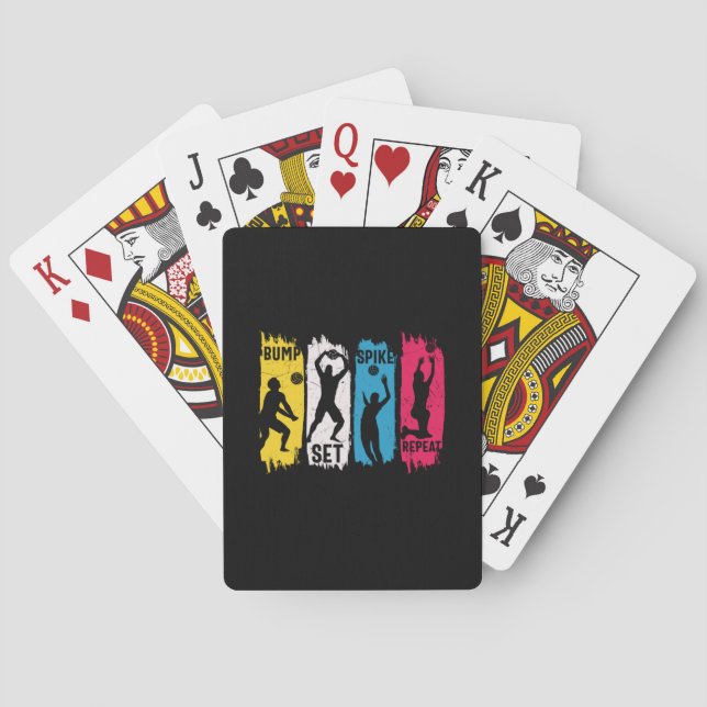 Volleyball Player | Set Spike Repeat Playing Cards (Back)