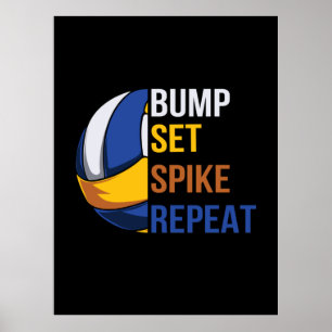 Volleyball Player   Set Spike Repeat Poster