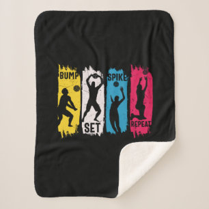 Volleyball Player Set Spike Repeat Sherpa Blanket