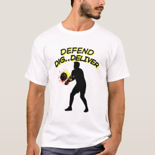 Volleyball Player Silhouette - Defend Dig Deliver T-Shirt
