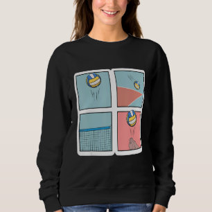 Volleyball Player Spike Net Retro Sport Sweatshirt