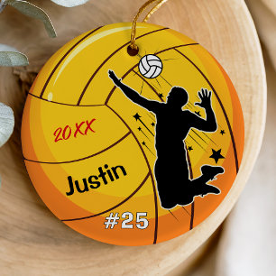 volleyball player sports boy athlete custom ceramic ornament