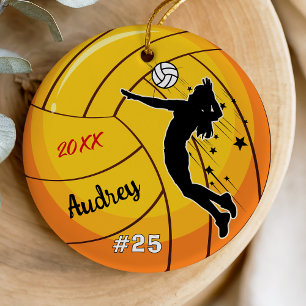 volleyball player sports girl athlete custom ceramic ornament