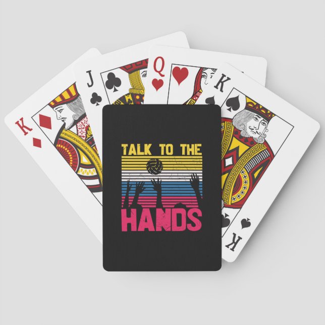 Volleyball Player | Talk To The Hands Playing Cards (Back)