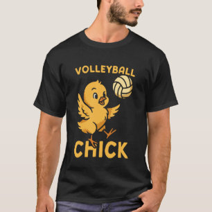 Volleyball Player Team Chicken Girl Vintage Retro T-Shirt