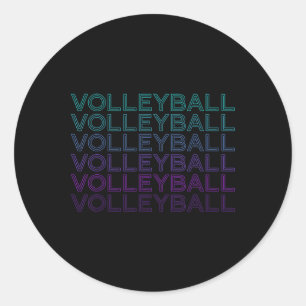 Volleyball Player Team Coach Trainer Retro Classic Round Sticker