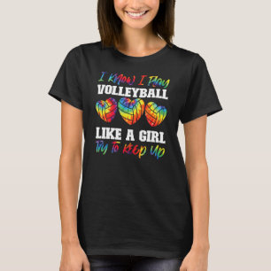 Volleyball Player Team Girl Tie Dye Heart I Know T-Shirt