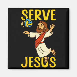 Volleyball Player Team Jesus Serve Jesus Magnet