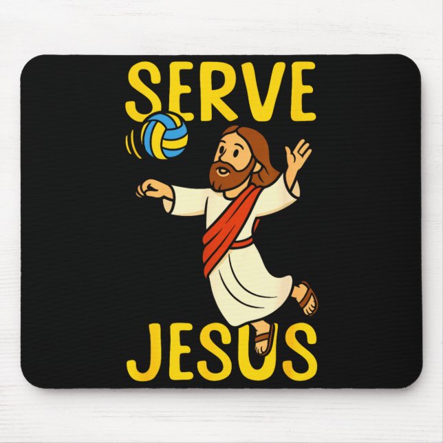 Volleyball Player Team Jesus Serve Jesus  Mouse Pad (Front)