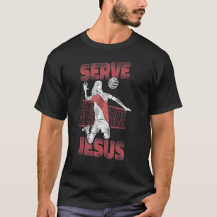 Volleyball Player Team Jesus Vintage Serve Jesus T-Shirt