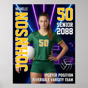 Volleyball Player Team Photo Custom Sports Senior Poster