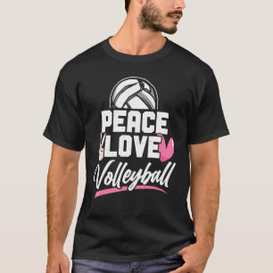 Volleyball Player Team Vintage Peace Love Volleyba T-Shirt