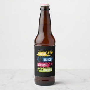 Volleyball Player   Tough Quick Strong Beer Bottle Label