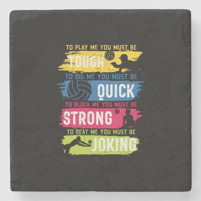 Volleyball Player | Tough Quick Strong Stone Coaster (Front)