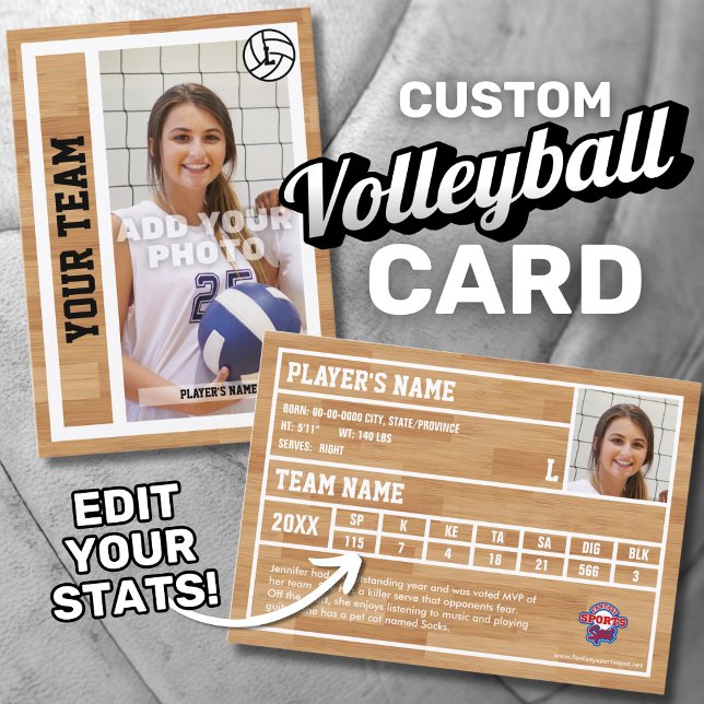 Volleyball Player Trading Card Souvenir (Custom volleyball player trading card.)