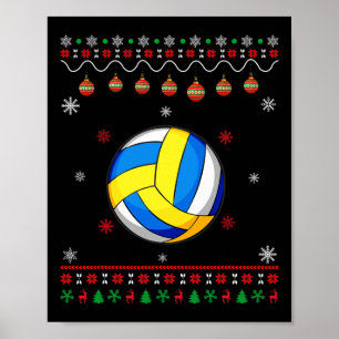Volleyball Player Ugly Xmas Design Matching Ugly C Poster