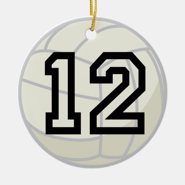 Volleyball Player Uniform Number 12 Ornament (Front)