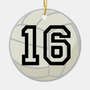 Volleyball Player Uniform Number 16 Ornament
