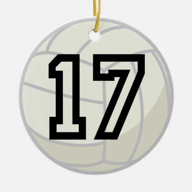 Volleyball Player Uniform Number 17 Ornament (Front)
