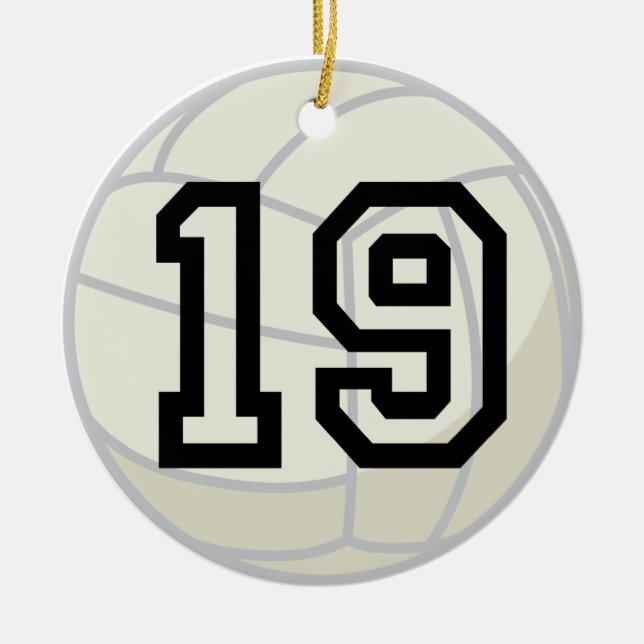 Volleyball Player Uniform Number 19 Ornament (Front)