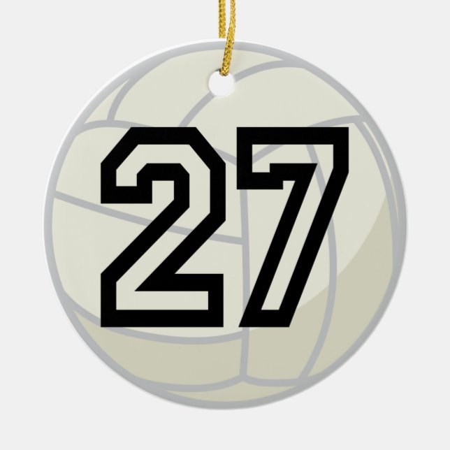 Volleyball Player Uniform Number 27 Ornament (Front)
