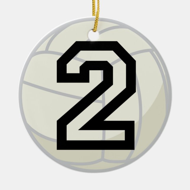 Volleyball Player Uniform Number 2 Ornament (Front)
