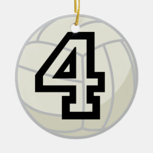 Volleyball Player Uniform Number 4 Ornament