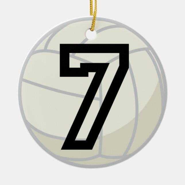 Volleyball Player Uniform Number 7 Ornament (Front)