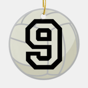 Volleyball Player Uniform Number 9 Ornament