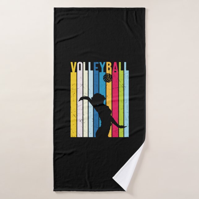 Volleyball Player | Vintage Volleyball Bath Towel (Bath Towel)