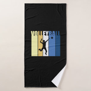 Volleyball Player   Vintage Volleyball Girls Bath Towel