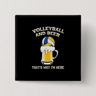 Volleyball Player   Volleyball And Beer 15 Cm Square Badge