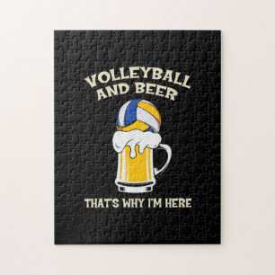 Volleyball Player Volleyball And Beer Jigsaw Puzzle