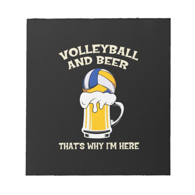 Volleyball Player | Volleyball And Beer Notepad (Front)