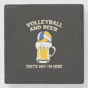 Volleyball Player Volleyball And Beer Stone Coaster