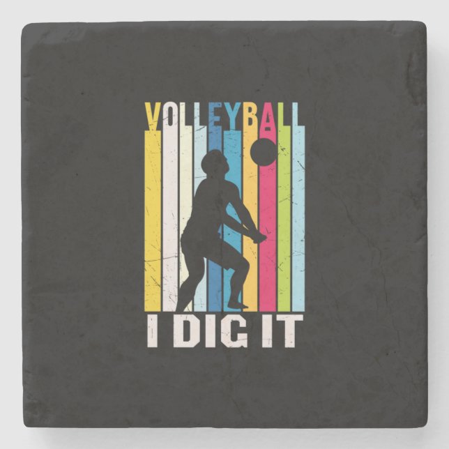 Volleyball Player | Volleyball I Dig It Stone Coaster (Front)